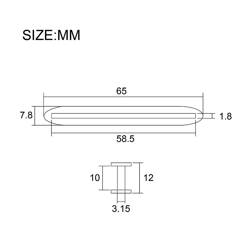 12Pcs Pickup Bobbin Spike Shape for Blade Style Bobbin for Mini Humbucker 65x7.8 Slug Bobbin Dual Coil Pickup Bobbin Black