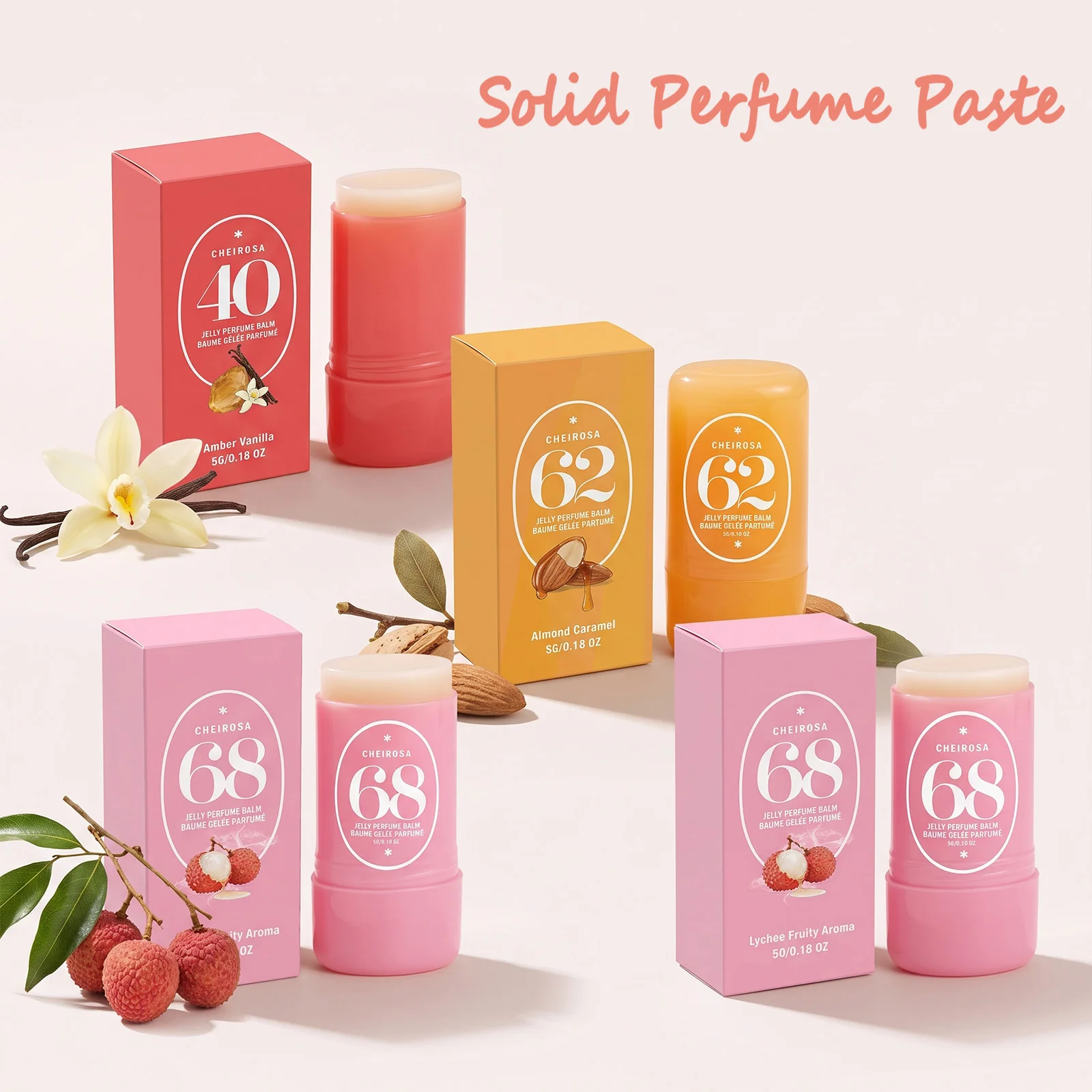 3 Solid Perfume Balm Set Elegant Gentle Fragrance Long Lasting Portable Travel Daily Commute Date for Women Men Holiday Gift