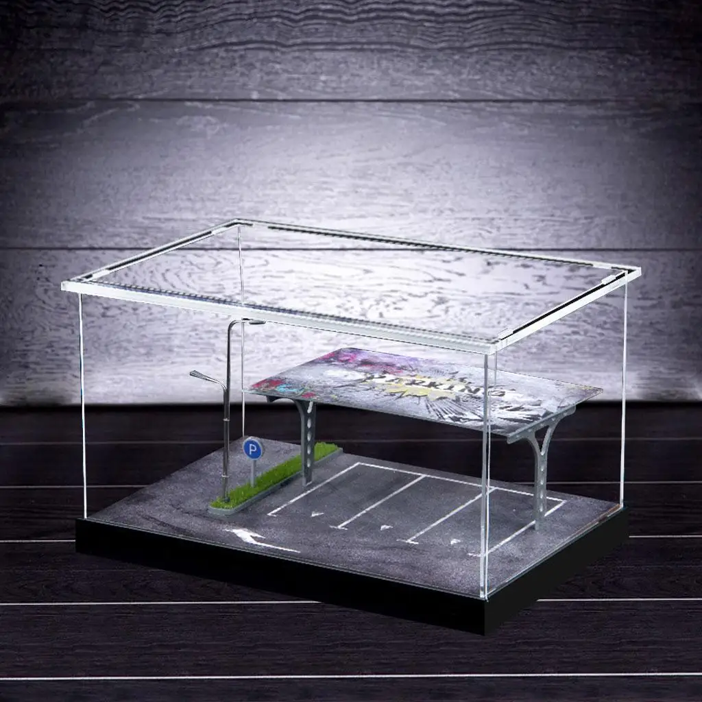 1/64 Scale Simulation Parking with LED Lights Table Top Decoration