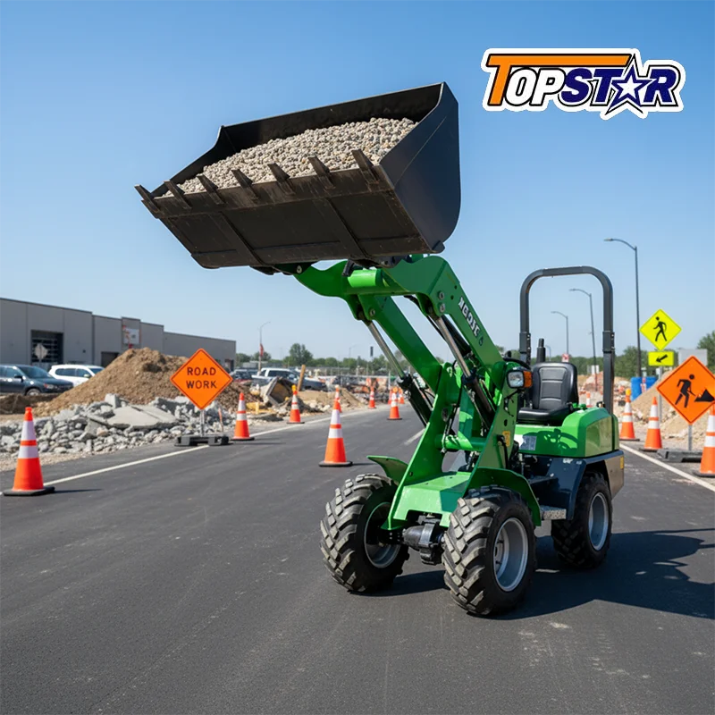 Multifunctional Mini Wheel Loader Powered Front End Loader for Garden Farm Material Loading Unloading