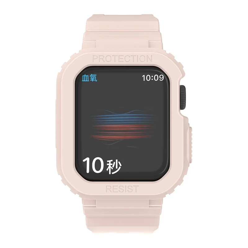 TPU Case + Strap Integrated Bracelet Case for Apple Watch Series 7 45mm 41MM Replacement Watch band smart watch