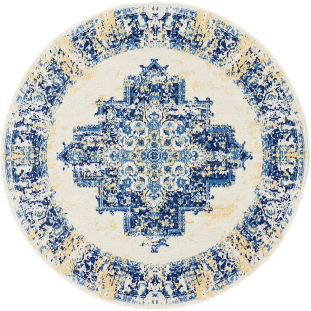 

Contemporary Medallion Loomed Area Rug, 5' x 5'