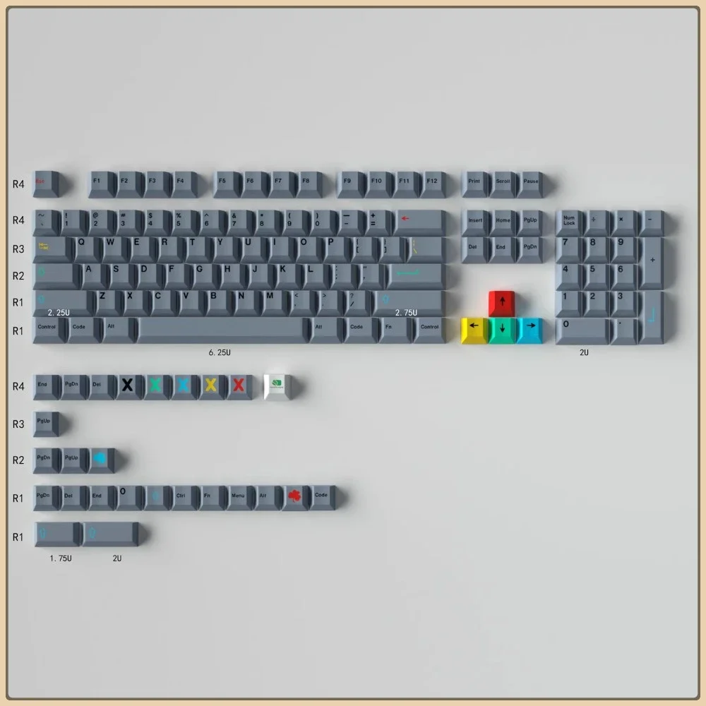 

Large full set of mechanical keyboard caps grey original height PBT thermal sublimation GMK Dualshot keycaps for MX Switch