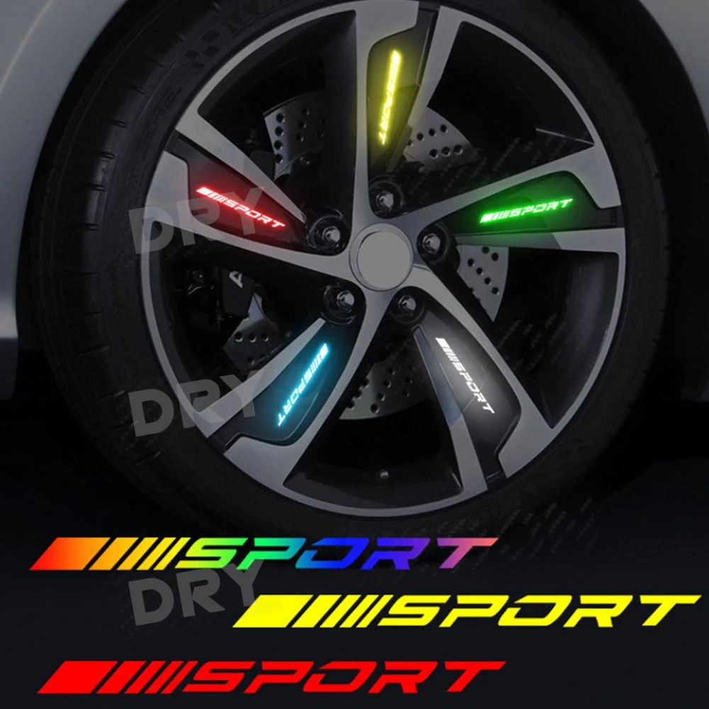 

Fashion 4pc Car Stickers Wheels Rims Sport Racing DIY Stripes Decorative Stickers Emblem Car Styling Car SUV Truck Accessories