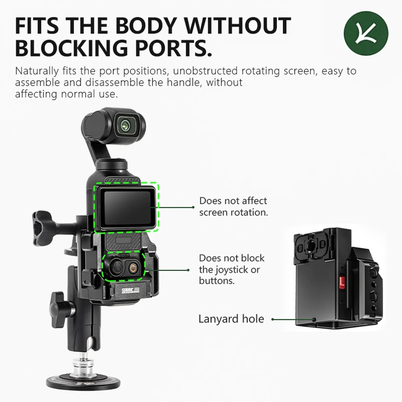 For DJI Pocket 3 Camera Metal Extension Frame Expansion Adapter Protective Cage 1/4 Inch Screw Hole Aluminum Alloy Accessories