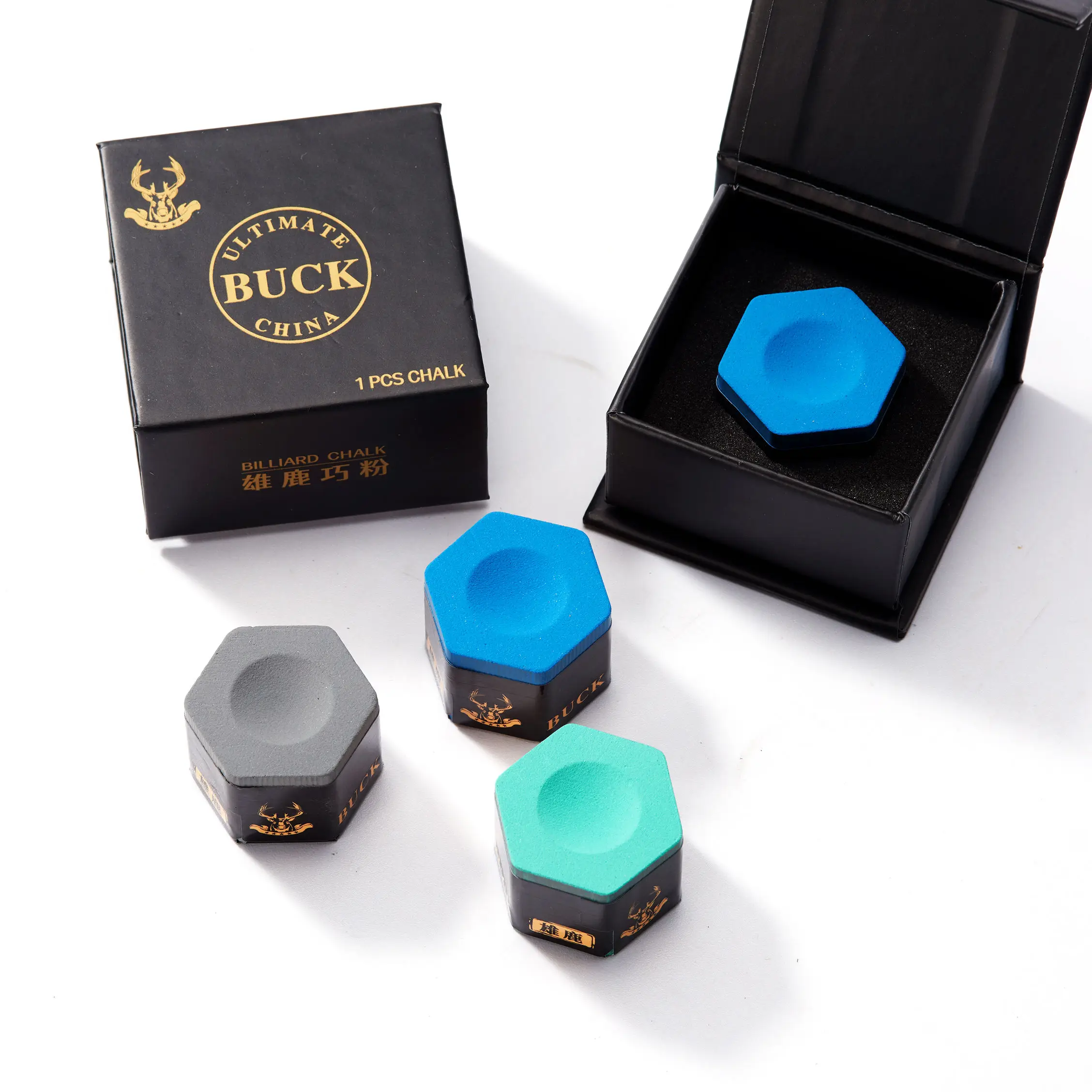 

hexagon Shape Economic BUCK Chalk Billiard Accessory Cue Stick Chalk Multi Color 1pc/box