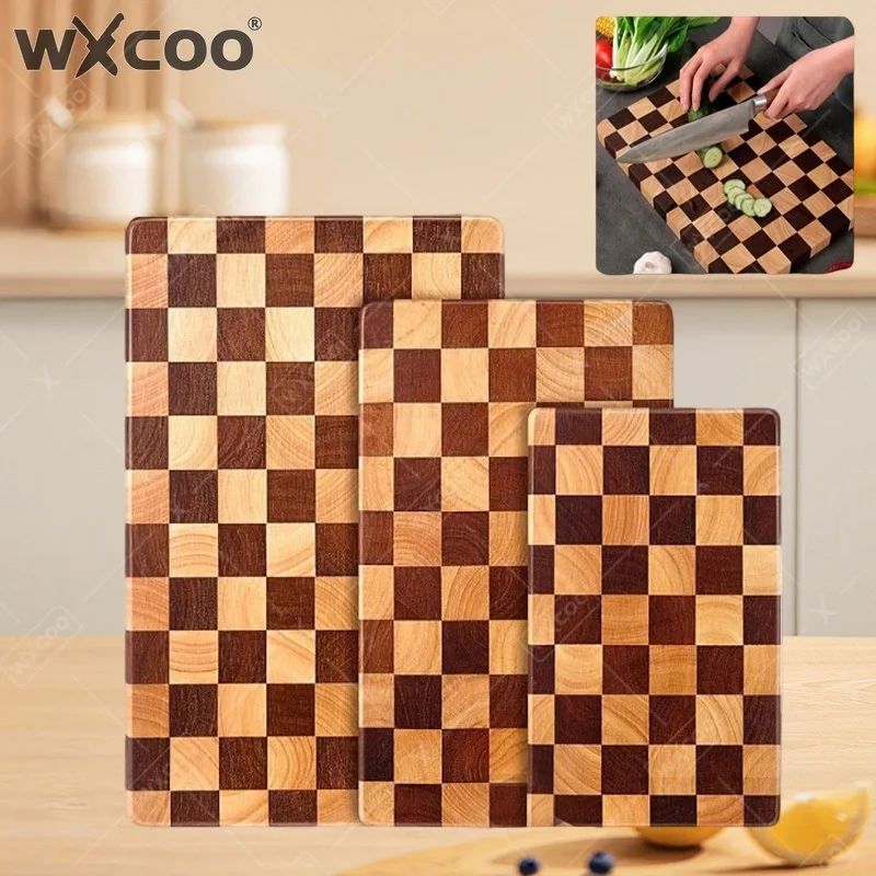 

WXCOO Wood Cutting Board Kitchen Counter Checkerboard Chopping Board for Fruit Vegetable Splicing Gadget Cutting Boards