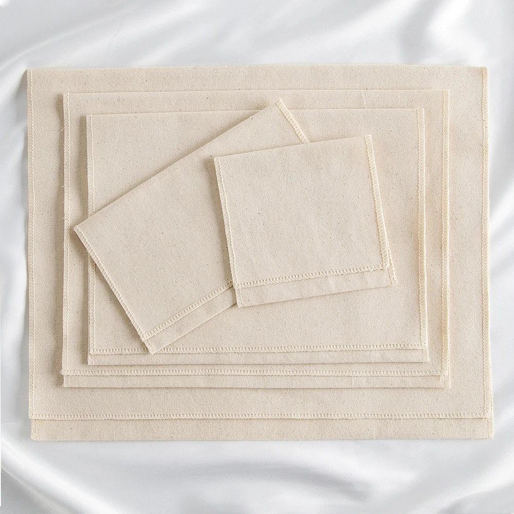 10Pcs Canvas Muslin Envelope Flap Bag Natural Cotton Jewelry Pouches For Box Book Phone Power Bank Headset Organizer Travel Sack