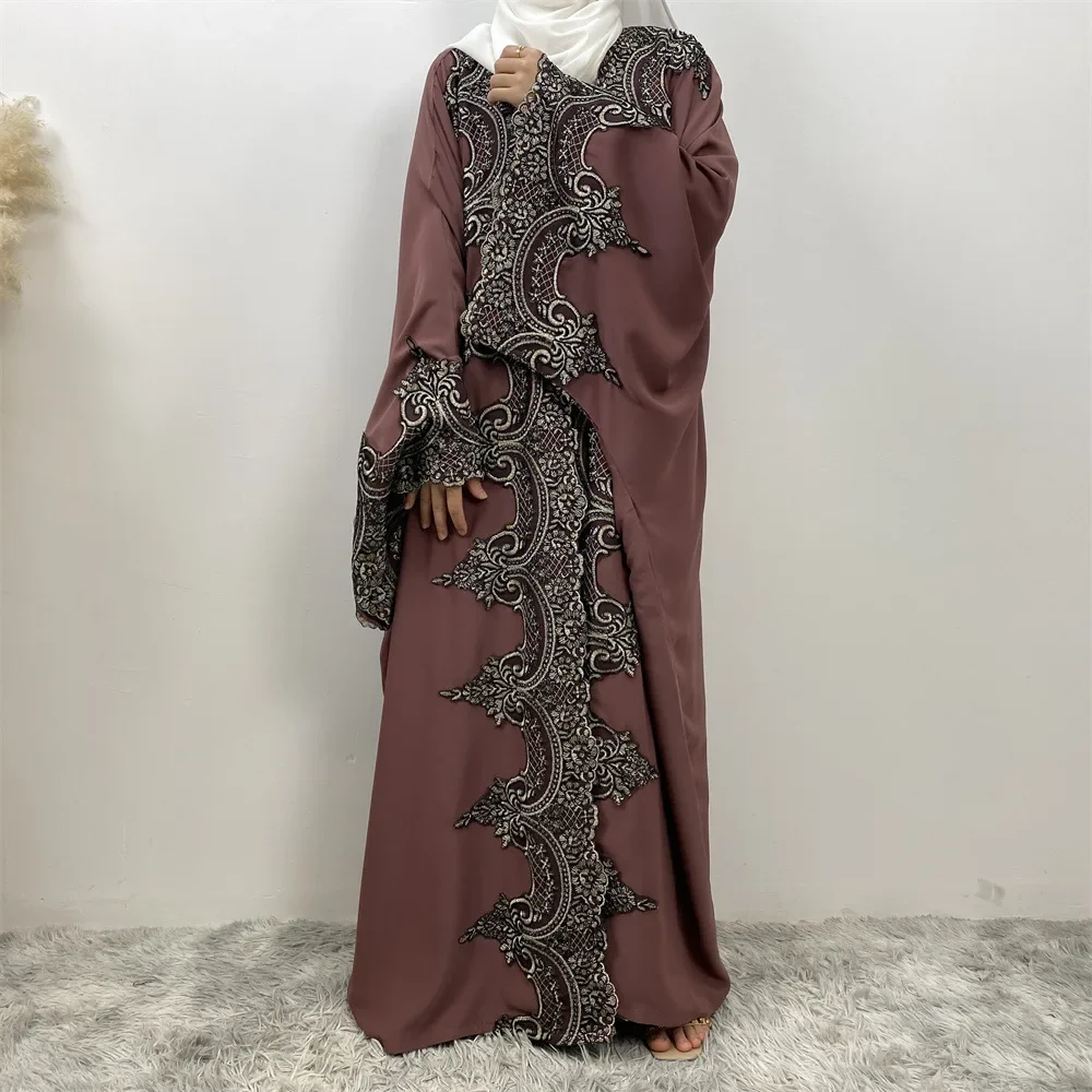 UNI Luxus Stickerei Strickjacke Mantel Nahen Osten Kleidung Muslim Islamischen Fledermaus Ärmel Abaya Kaftan Dubai Party Kleid Frauen Kleider