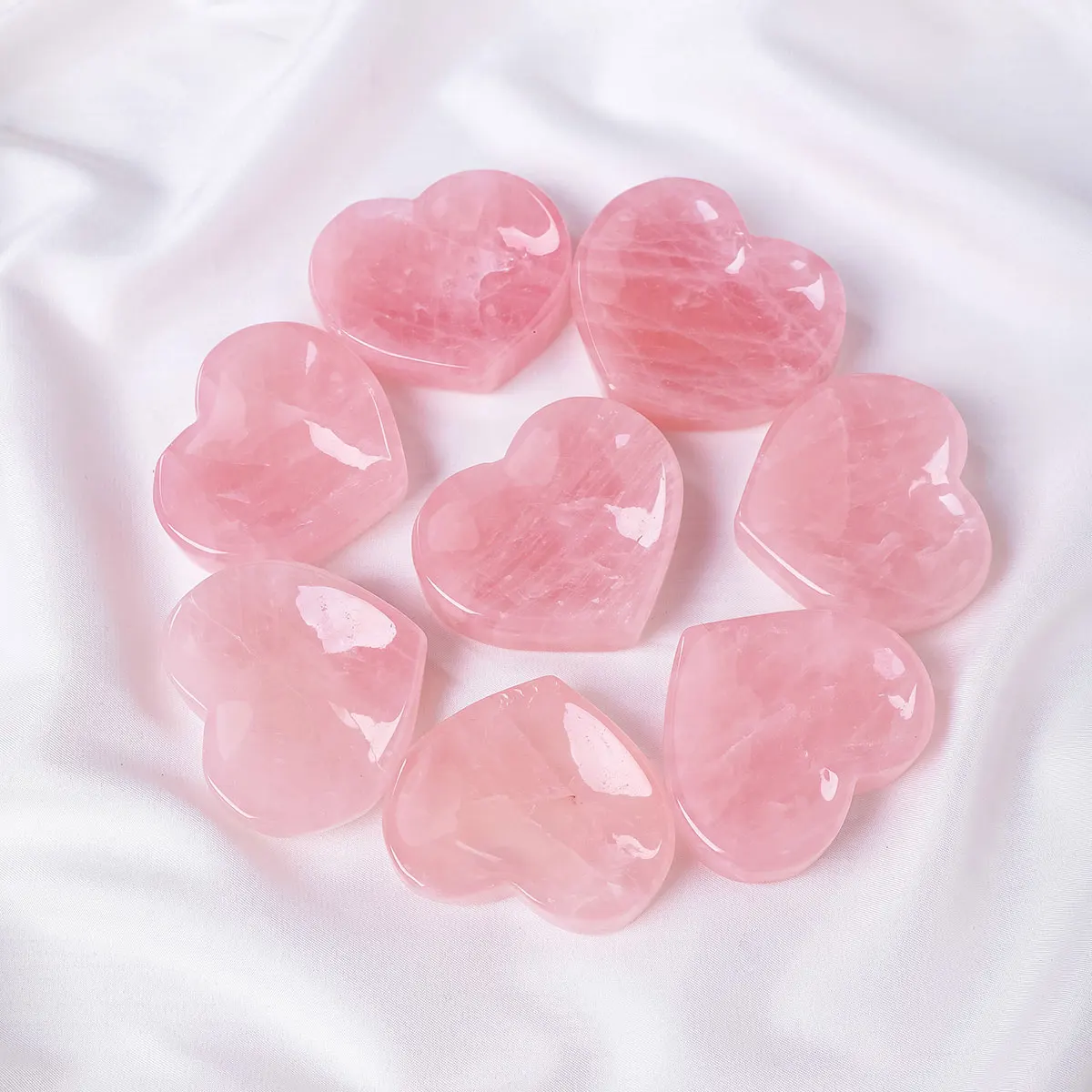 1pc Natural Rose Quartz Love Bowl Polished Demagnetized Meditation Bowl Home Desktop Crafts Decorative Plate Ornament view 2