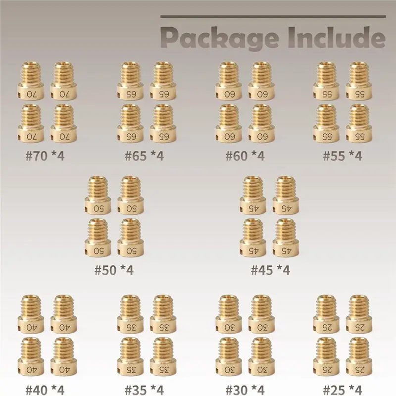 B08B-Brass Nozzle Bleed Jet Assembly Kit 40Pcs(10-32) 0.025In-0.070In For Holley Carburetor Air Flow Control Screw Set Assortmen view 4