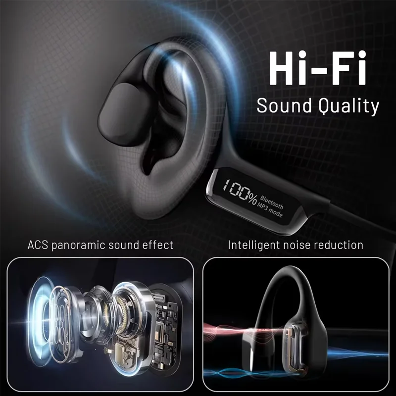 العظام التوصيل Hifi سماعات السباحة بلوتوث اللاسلكية هيئة التصنيع العسكري IPX8 مقاوم للماء 32 جيجابايت مشغل MP3 سماعات للسباحة