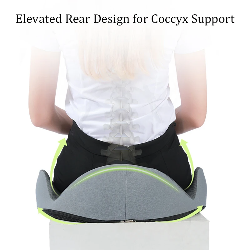 Non Slip Seat Cushion For Office Chair Memory Foam Coccyx Orthopedic Pad Pain Relief Comfort Long Sitting Hemorrhoid Pillow