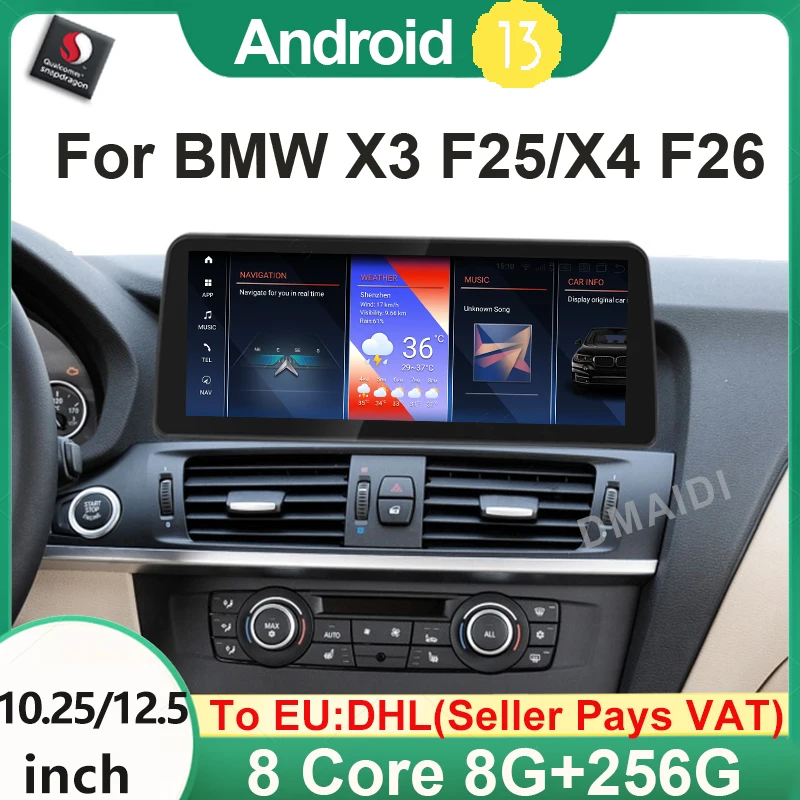 

Car Radio Wireless CarPlay Android Auto For BMW X3 F25 X4 F26 GPS Navigation 4G Multimedia Player 2Din Stereo Headunit ID8 Video