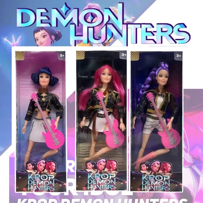 

Hot Kpop Demon Hunters Doll Rumi Mira Zoey Action Figure Live-Action Toy with Theme Song Of Colorful Lights Gift For Girls