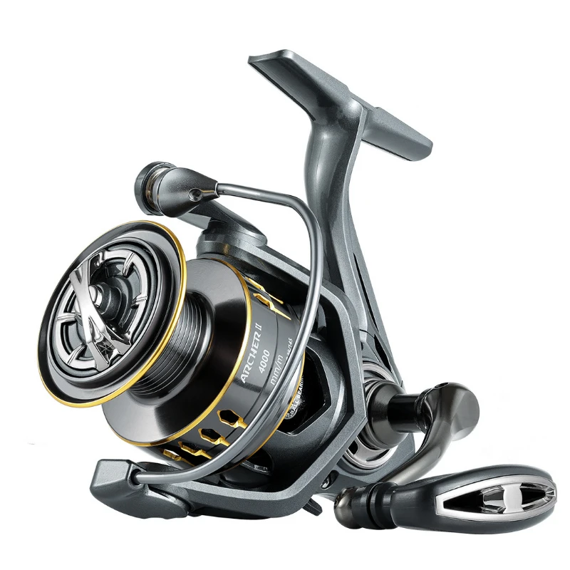 

Fishing Spinning Reel Long Shot Casting Reel 5.2 Gear Ratio 8+1 Ball Bearing 2000-6000 Series Aluminum Spool Saltwater Reel