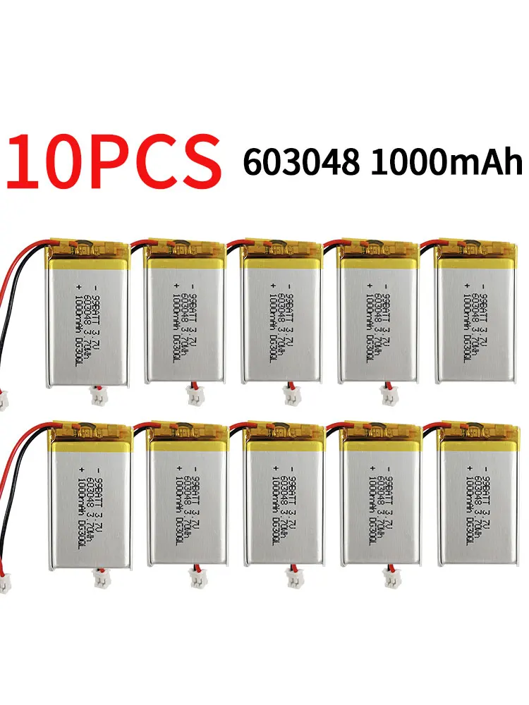 10 stks 603048 Batterij 3.7 V 1000 mAh 703048 Lipo Oplaadbare Lithium-ion Polymeer Batterijen PH2.0 voor Handvat Controller LED verlichting - afbeelding 2