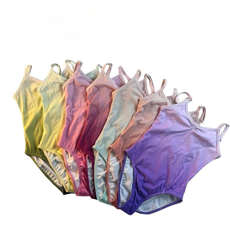 

Универсальный балетный купальник без бретелек для девочек — градиент цвета, Новое поступление, милая и милая детская одежда для гимнастики и танцев