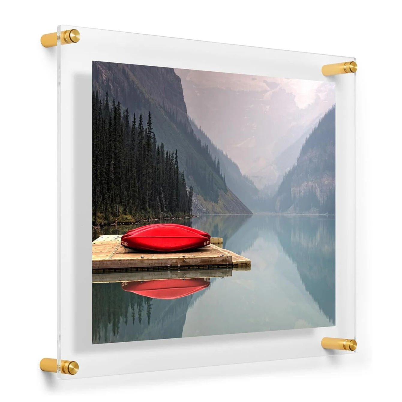 A4 Double Panel Wall Mounted Acrylic Floating Frame, Clear Poster & Certificate Display for Home Office Wall Decor