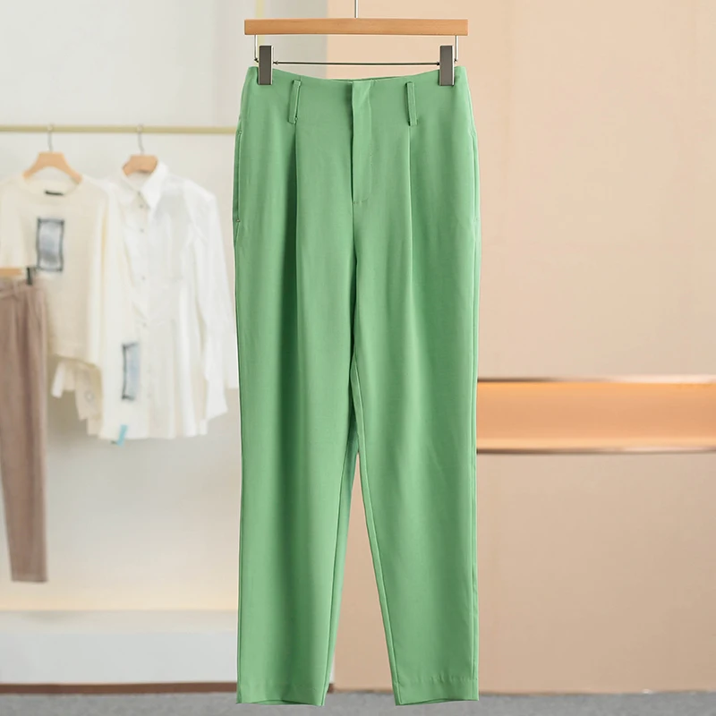 

Женские модные повседневные брюки с высокой талией и драпировкой, однотонные, новинка Весна 2026