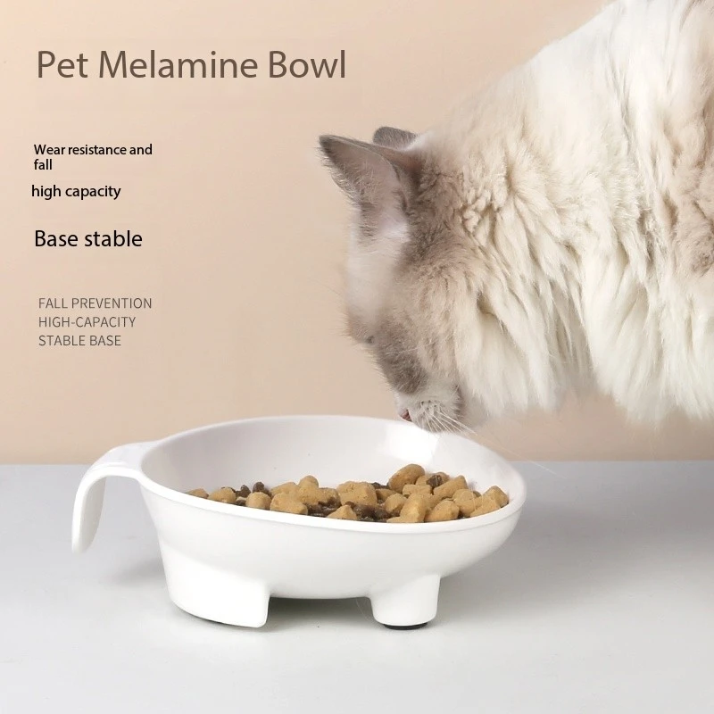 Pet Bowl Melamine Non-slip Cute Cat-shaped Color Melamine Cat Bowl Pet Supplies