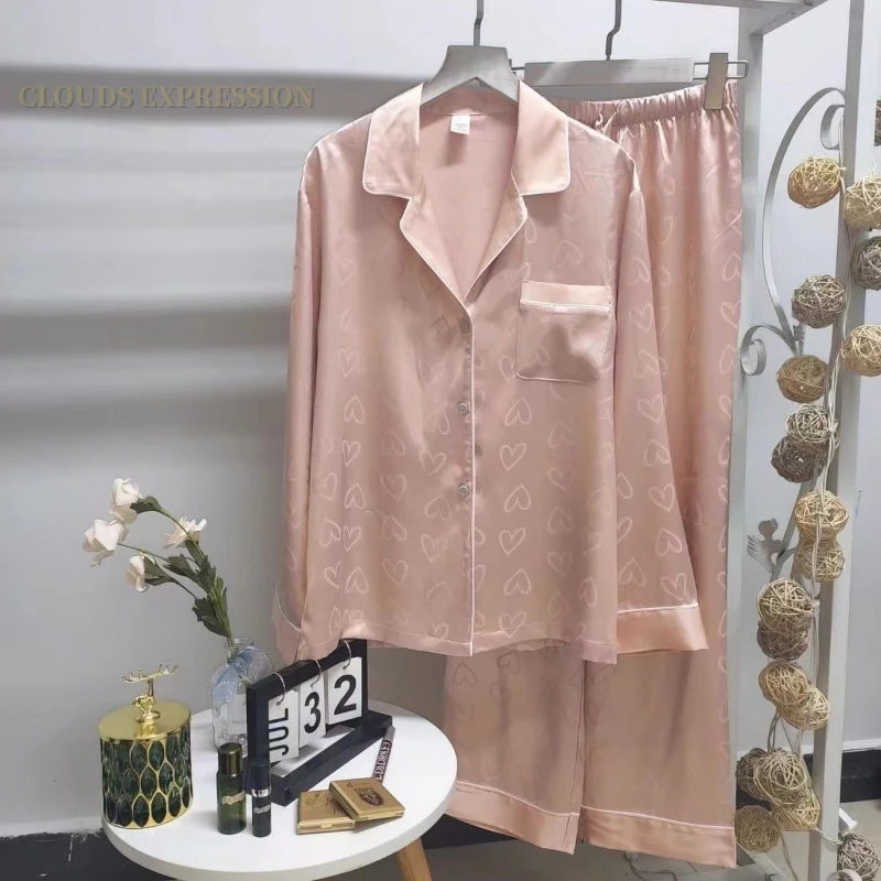 Summer Cool Ladies Faux Silk Polyester PJ Sexy Sling Pajama Sets Homewear Womens Pajamas Female Sleepwear Homewear Gift for GF
