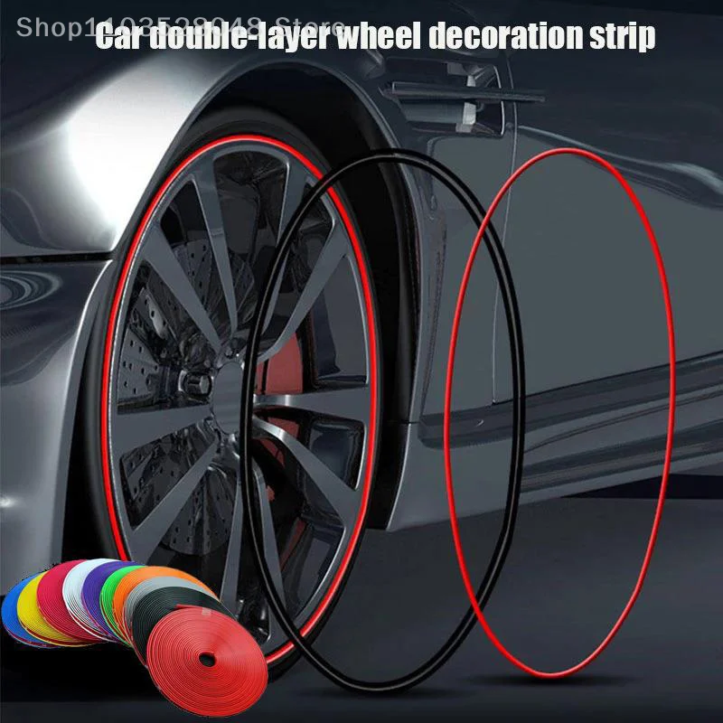 

8-метровая самоклеящаяся защитная лента для обода, украшение для отделки колес своими руками, защитные полоски из сплава для колес, резиновый край против царапин