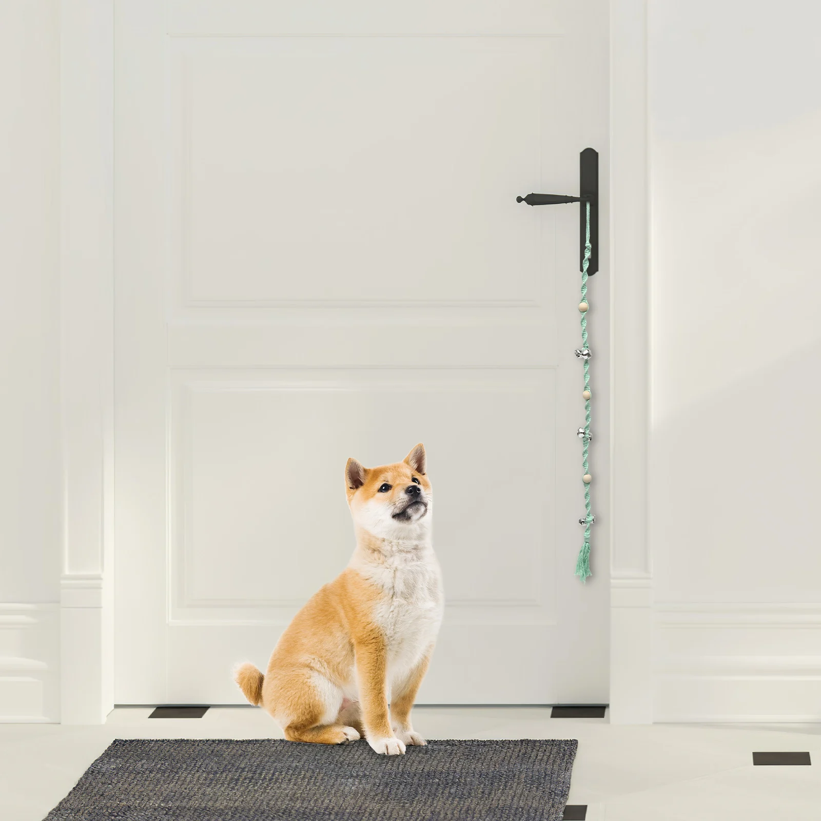 

Doorbell Hand-Weaving Woven Pet Bell Training Tool For Dogs Durable Lightweight Easy Clean Decorative Home Use Pet Dog