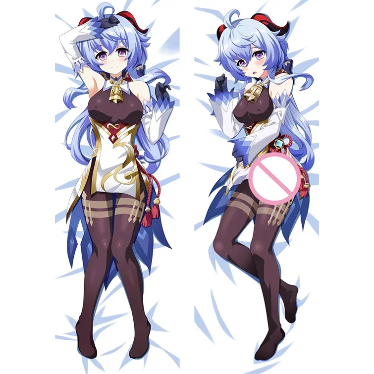 

2WAY Genshin Impact наволочка Ganyu Dakimakura 59 "настроить аниме игровой персонаж обнимающая подушка для тела наволочка из персиковой кожи