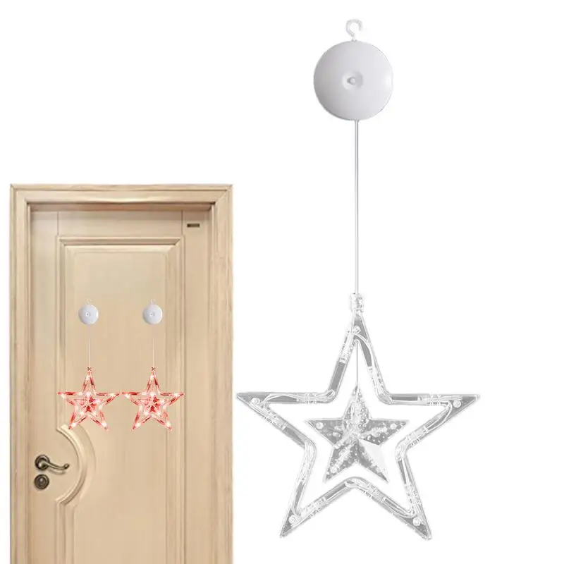 Outdoor 4th Of July Light Suction Cup LED Party Light Window Light Battery Operated Star Lighting For Memorial Day Star Lights