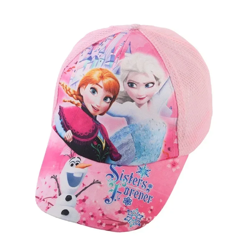 Kawaii Frozen Hat Elsa Anna Baseball Cap Frozen Princess Girls Children Hats Summer Breathable Adjustable Shade Cap Hip Hop Caps