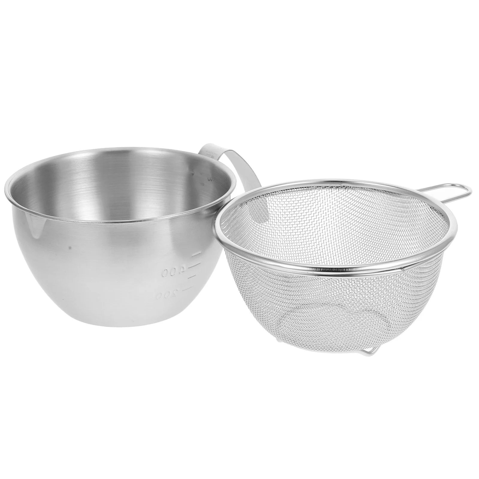 

1Set Stainless Steel Salad Mixing Bowl with Scale Lightweight Rustproof Tear-Resistant Kitchen Prep Egg Dough Mixing Bowl