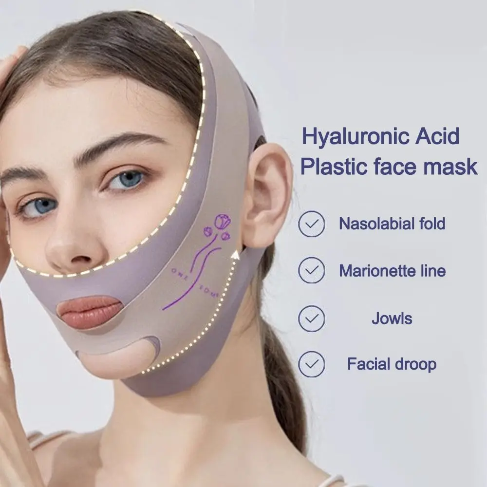 Verstelbaar gezicht beeldhouwen slaapmasker Ademend koelend gezicht Lifting Aanscherping riem V-vormig herbruikbaar V-lijn vormgevend masker
