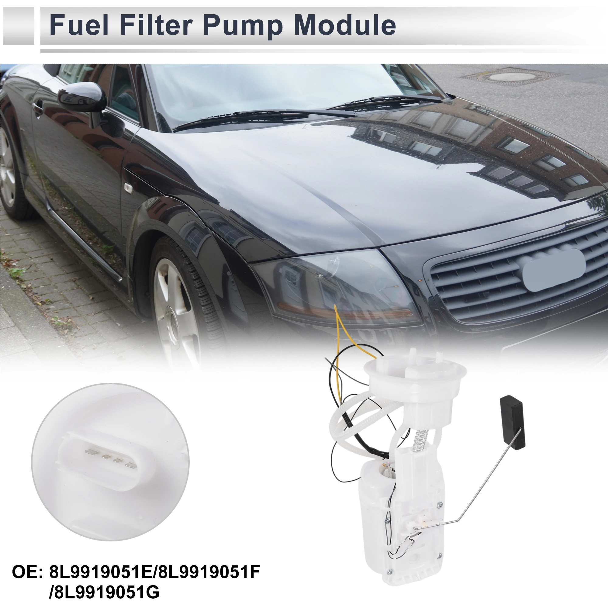 

X Autohaux Electric Fuel Pump Assembly for Audi TT Quattro 2000 2001 2002 L4 1.8L Gas Fuel Filter Pump Module No.8L9919051E