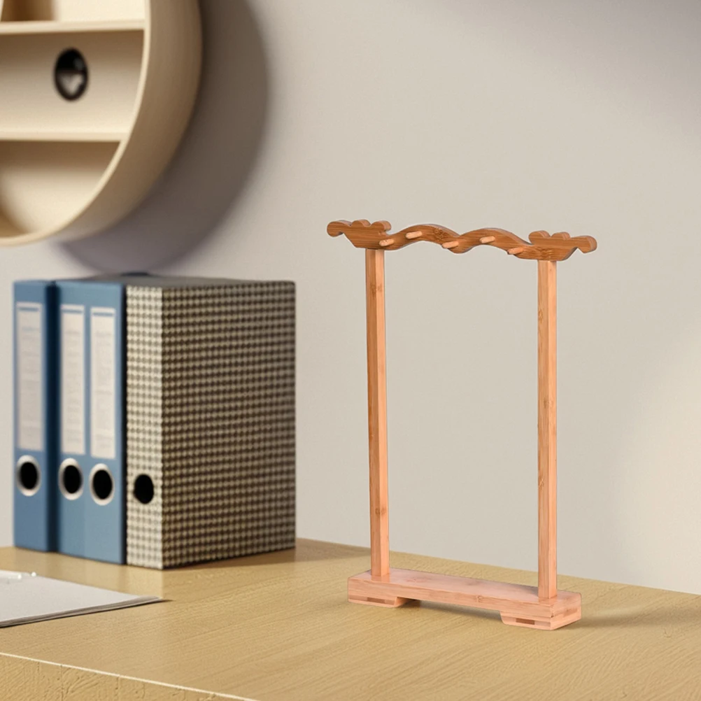 Calligraphy Brush Display Stand Bamboo Pen Rack Writing Tools Storage Multi Functional Stable Base Chinese Style