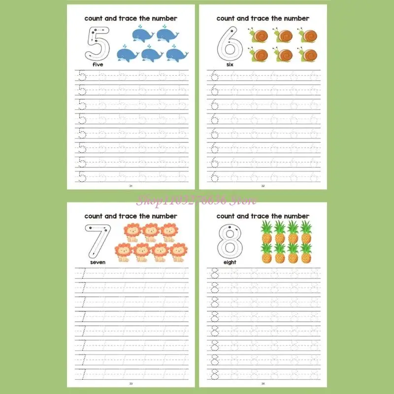 R6FD Parent Child Bonding Math Activity Book Basic Counting Skills Development Ages 3-6 Years