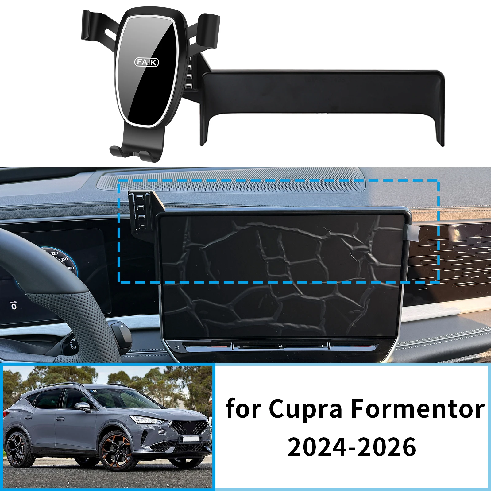 

Car Mobile Phone Holder GPS Bracket fit for Cupra Formentor 2024 2025 2026 12.9" inch Navigation Stand Auto Accessories