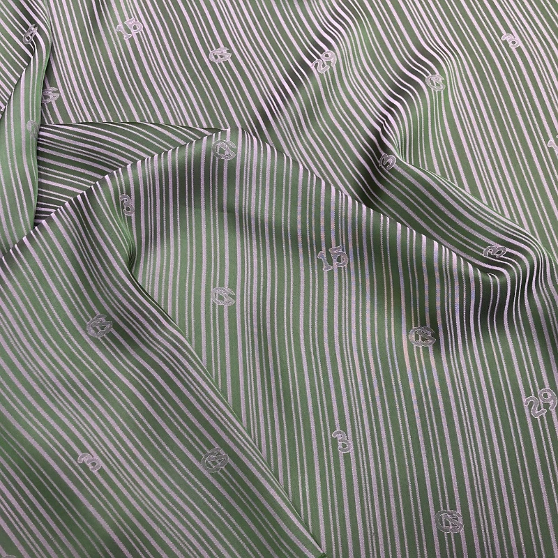 Digital Thin Stripe New Jacquard Fabric Spring Summer Material for Small Fresh Casual Wear Wrinkle Free Non Transparent