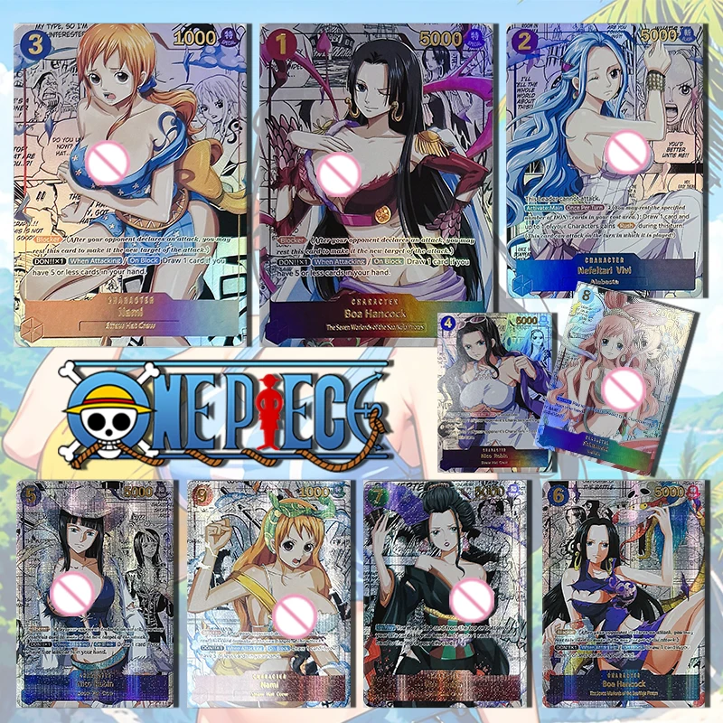 

ONE PIECE Nami Boa Hancock Shirahoshi Nefertari D Vivi DIY homemade flash card ACG boy Toy collection Birthday Christmas gift