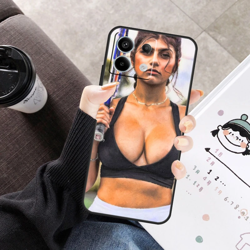 مثير فتاة جميلة ميا خليفة غطاء ل Xiaomi Redmi ملاحظة 14 13 9 10 11 12 برو 10S 11S 12S حالة ل Redmi 14C 10C 12C 13C