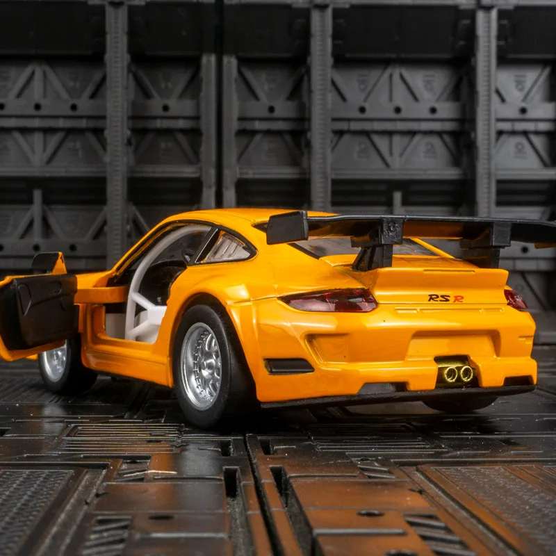 1:32 911 GT3 RSR Spielzeugauto Legierung Druckguss Metall Modell Sound Licht Zurückziehen Tür Geöffnet Fahrzeug Sammlung Spielzeug Geschenk