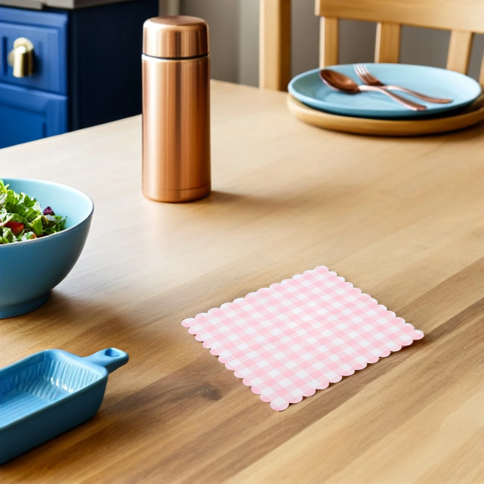 

100 Pcs Disposable Napkins Dinner Shower Girl Gingham Party Supplies Camp Paper Child