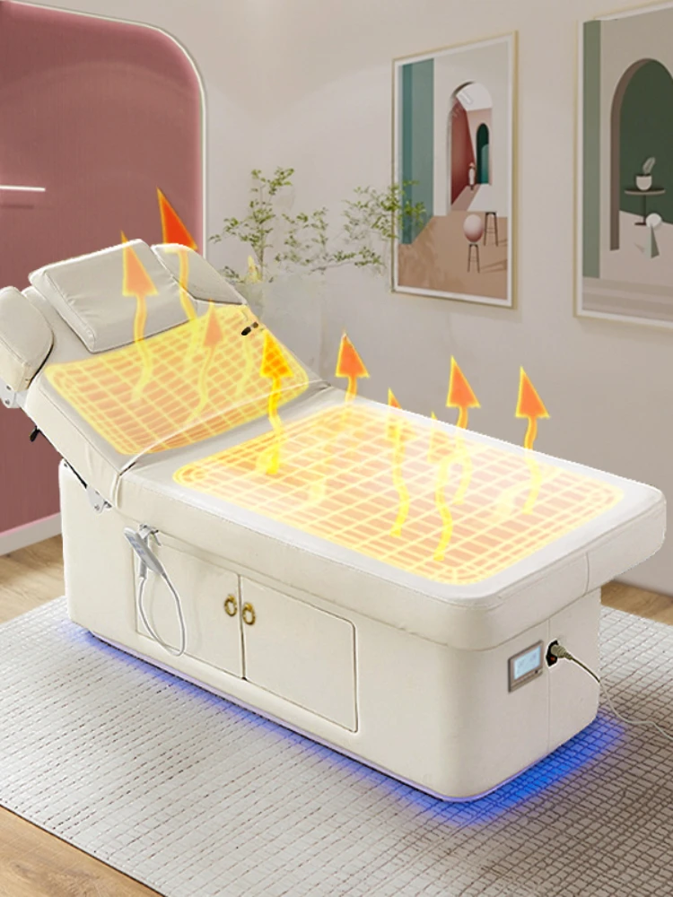 

Латексная электрическая косметическая кровать, подъемный нагрев, массажная терапия для ресниц, массажный диван для чистки ушей