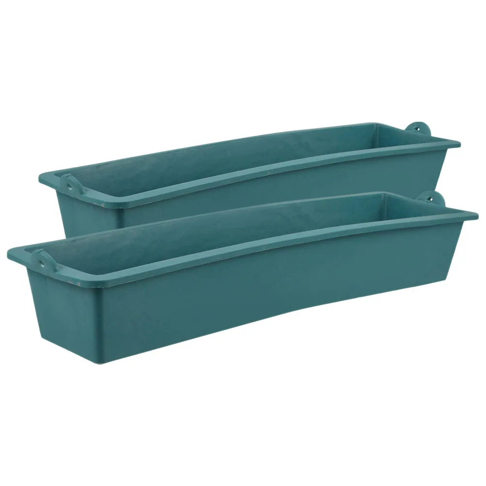 

2pcs Poultry Feeder Large Livestock Feed Trough Durable Plastic Feeding Container For Chickens Ducks Cattle Sheep Farm Use