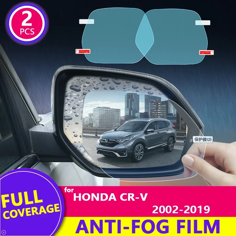 for Honda CRV 2002 - 2019 CR-V 2007-2011 2017 2018  Full Cover Rearview Mirror Film Anti-Fog Auto Mirror Sticker Car Accessories