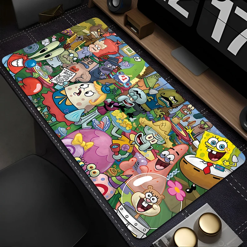 Anime Mouse Pad Laptop Gamer Cabinet Extended Desk Mat Cute Cartoon S-spongeBobs Keyboard Pad PC Kawaii S-squarePants Mousepad