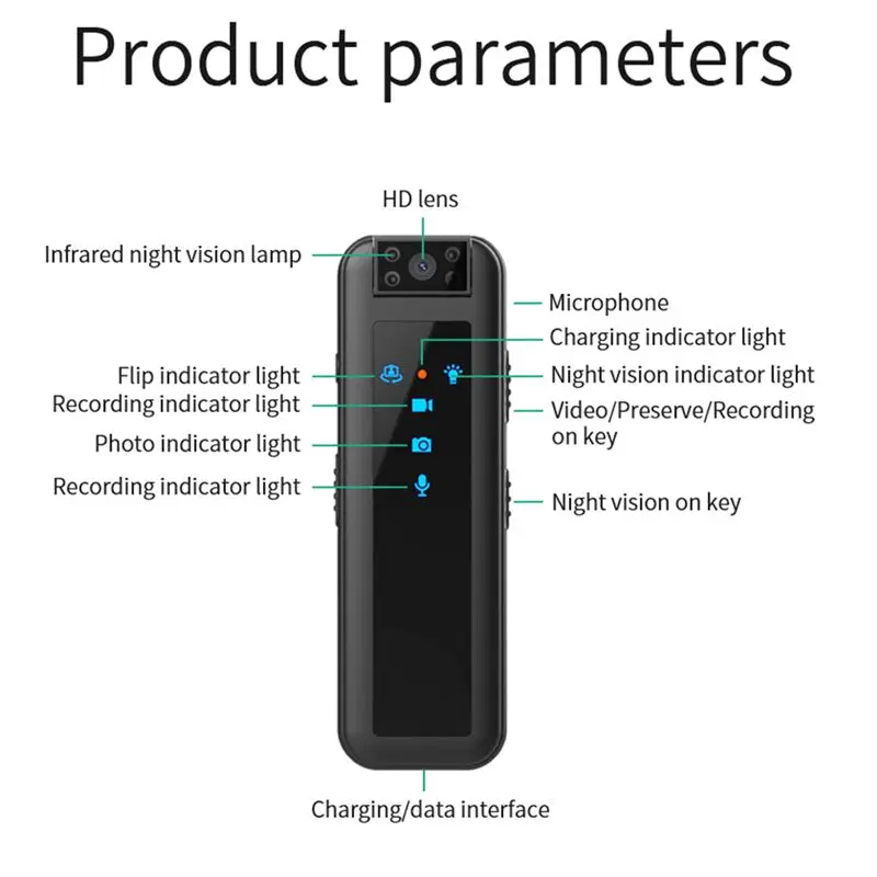 AY14 -HD1080P Infrared Night Vision Mini Recorder Camera Wearable Camera Car DVR Home Pet Camera Outdoor Body Camera view 5