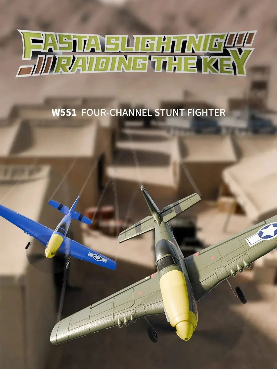 RC Vliegtuig P51 Mustang 2.4G Radio EPP Schuim 4CH 6 Axis 410MM Spanwijdte RC Jager Eén-Knops Aerobatics RTF Vliegtuig Speelgoed - afbeelding 2