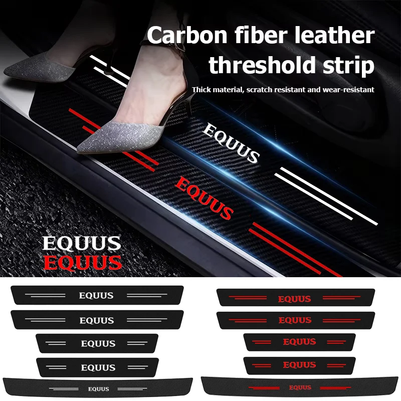 Carbon Fiber Door Sill Protector Stickers Scratch Resistant For Hyundai Equus Car Threshold Strip Decor Protective Accessories