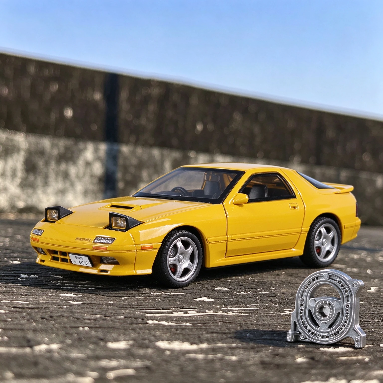 1:28 RX-7FC Sports Car Diecast Metal Alloy Model car Sound Light Vehicle Series Hobbies Collection Gifts